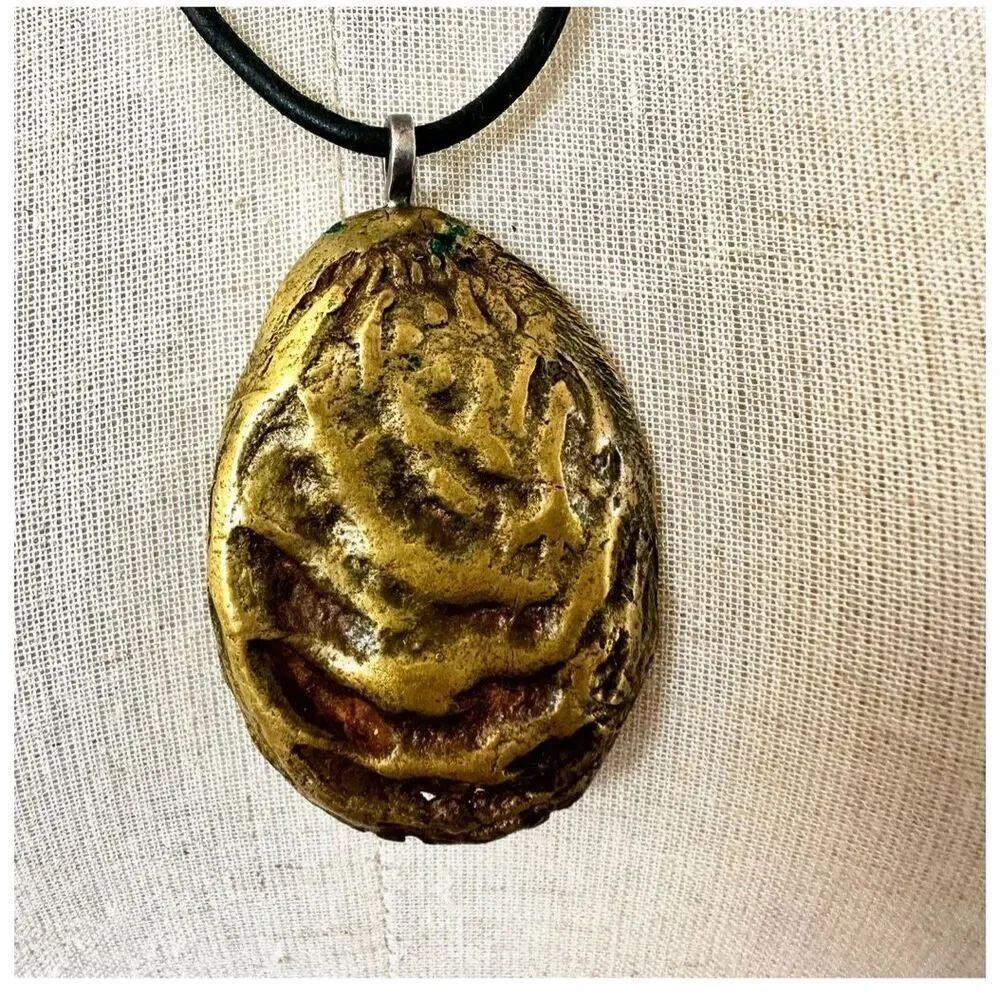 Sterling silver gold pendant necklace on cord